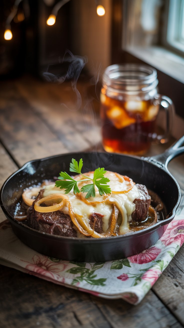 Steak with Tennessee Onions – A Southern Sizzlin’ Classic Drippin’ with Flavor and Charm