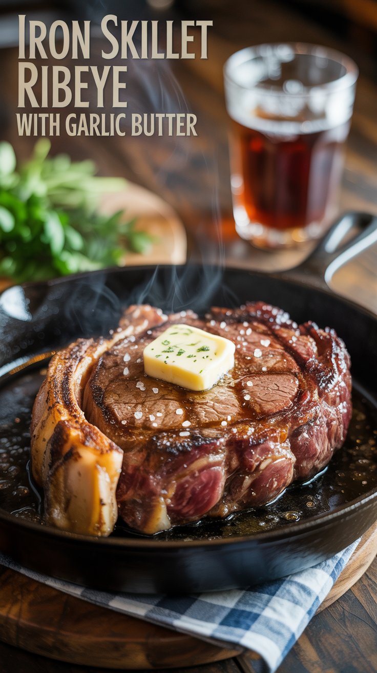 Cast Iron Ribeye with Garlic Butter – A Swoon-Worthy Southern Supper for the Steak-Lovin’ Soul